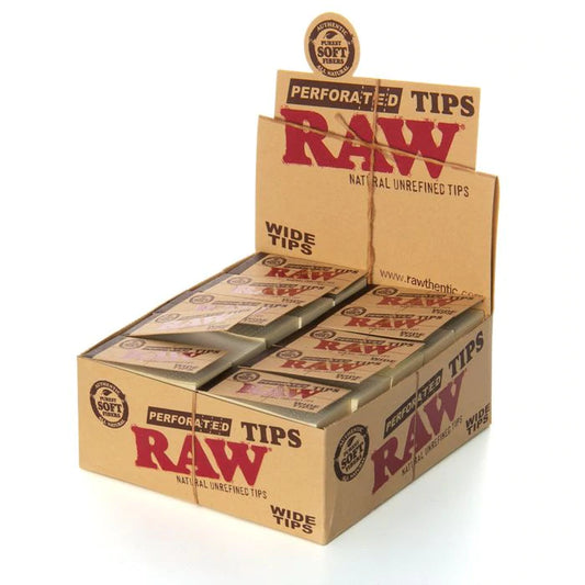 RAW TIPS PERFORATED WID TIPS 50 PER BOX