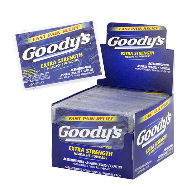 GOODY'S EXTRA STRENGTH HEADACHE POWDER 36 PACKS 2 PER PACK