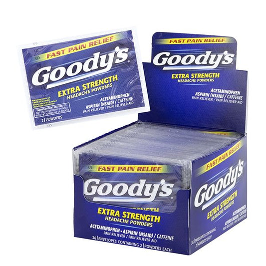 GOODY'S EXTRA STRENGTH HEADACHE POWDER 36 PACKS 2 PER PACK