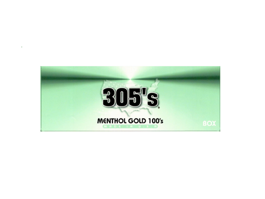305 MENTHOL GOLD 100 BX CIGARETTES