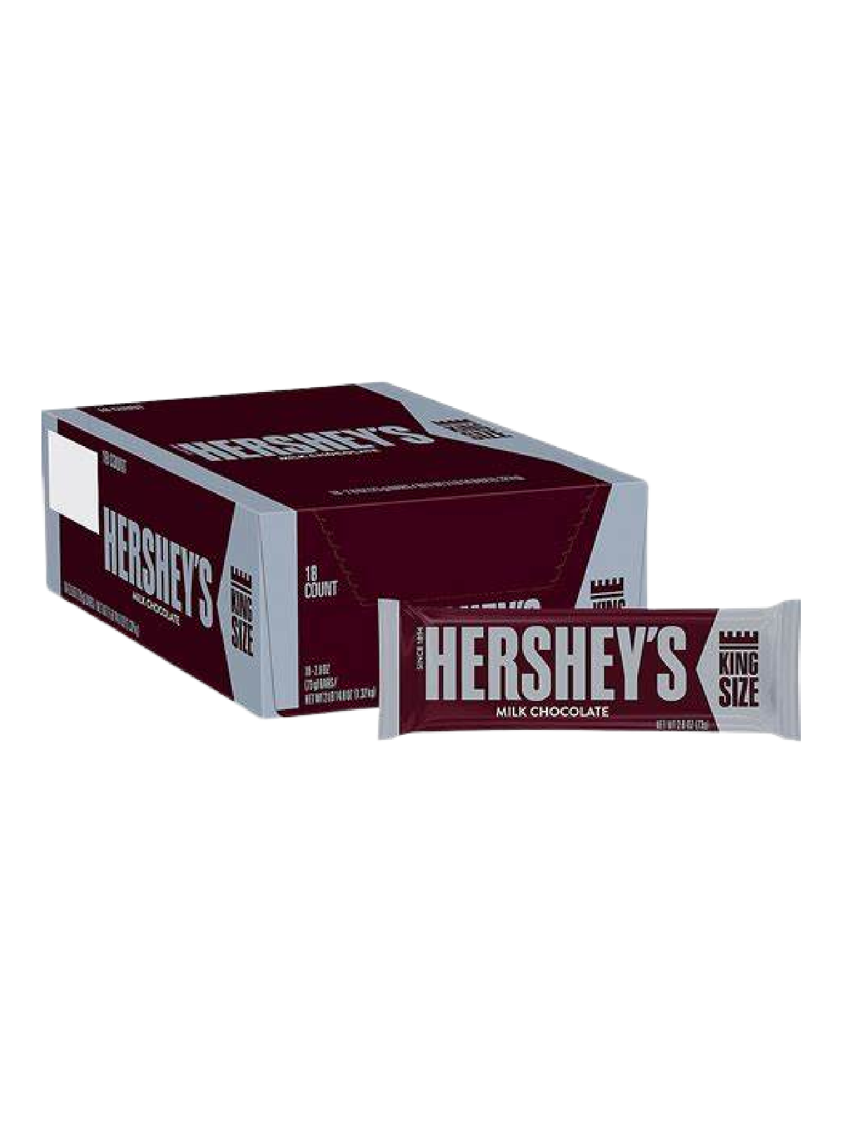 HERSHEY'S MILK CHOCOLATE KING SIZE 18 CT
