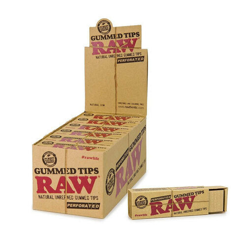 RAW TIPS GUMMED 24 PER BOX