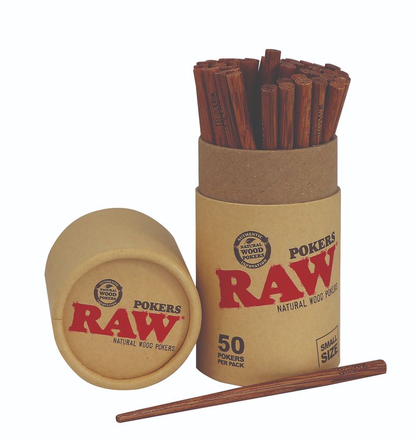 RAW WOODEN POKERS SMALL 50 STICK PER DISPLAY